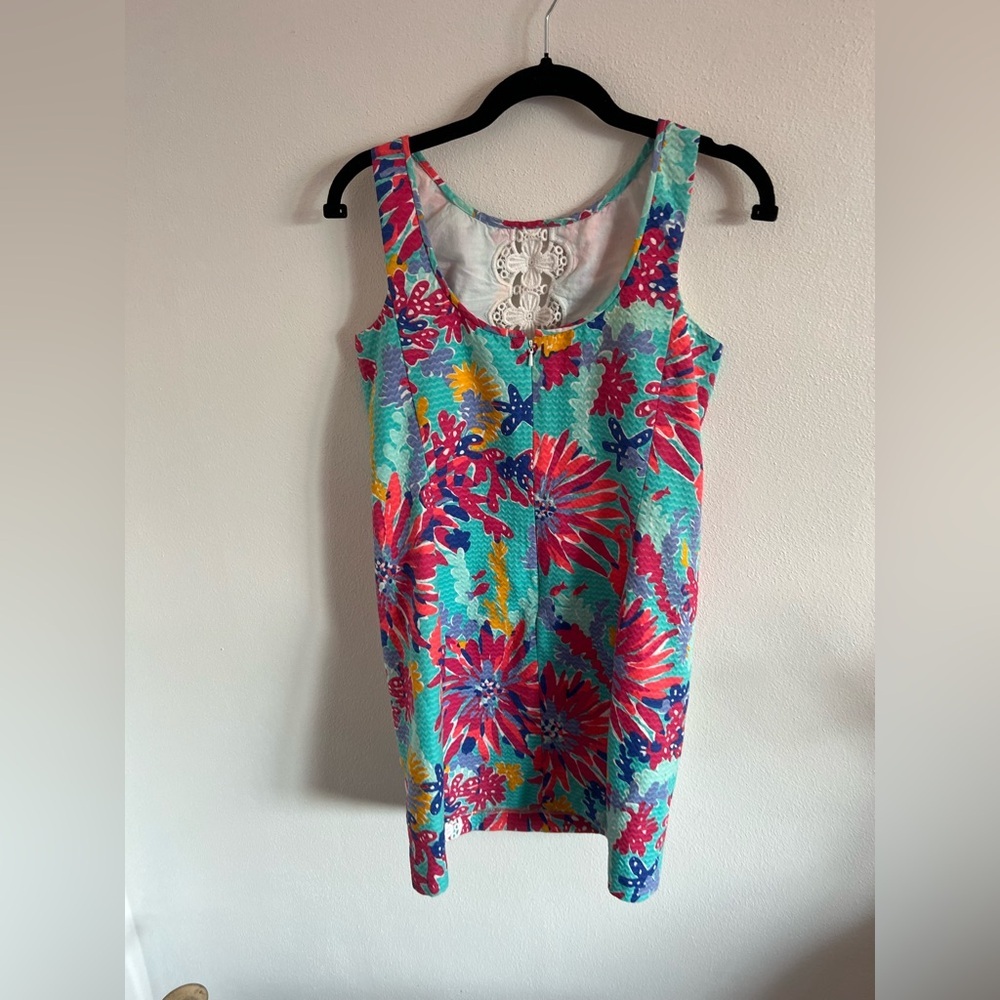 Lilly Pulitzer Ember Aqua Trippin and Sippin Shift Dress in Size 6 - Picture 4 of 4